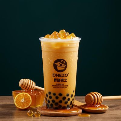 Honey Buzz Boba Milk Tea